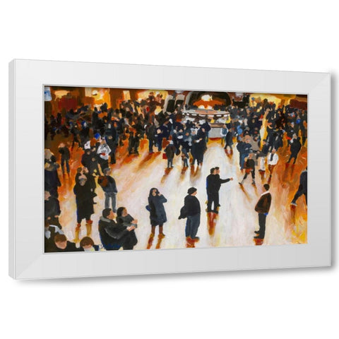Central Station White Modern Wood Framed Art Print by Hofstra,HJ
