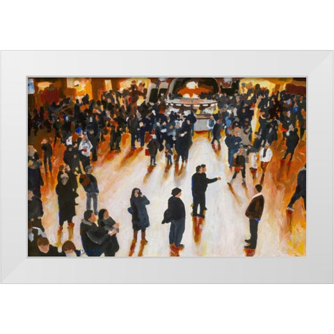 Central Station White Modern Wood Framed Art Print by Hofstra,HJ