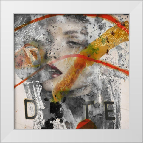 Sensations White Modern Wood Framed Art Print by Baker, Micha