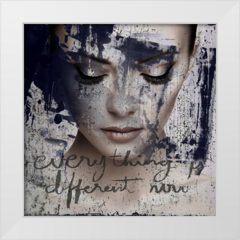 Patience White Modern Wood Framed Art Print by Baker, Micha