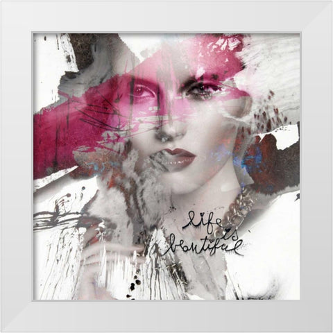 Life is beautiful  White Modern Wood Framed Art Print by Baker, Micha