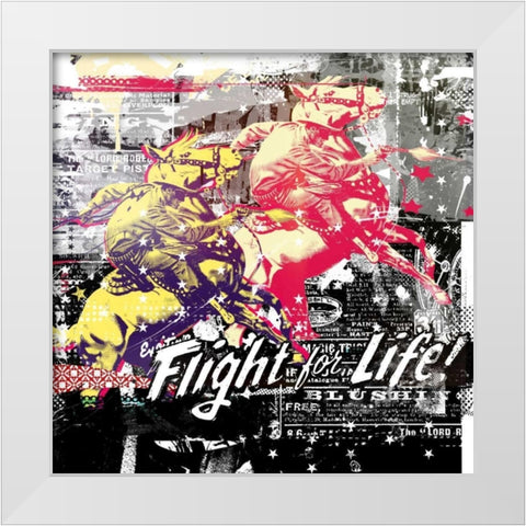 Fight for life White Modern Wood Framed Art Print by Albers, Teis