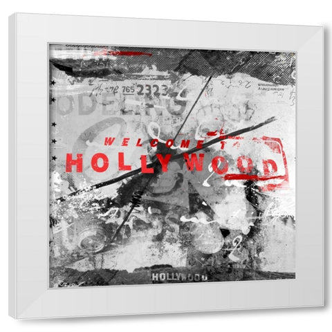 Welcome Hollywood White Modern Wood Framed Art Print by Albers, Teis