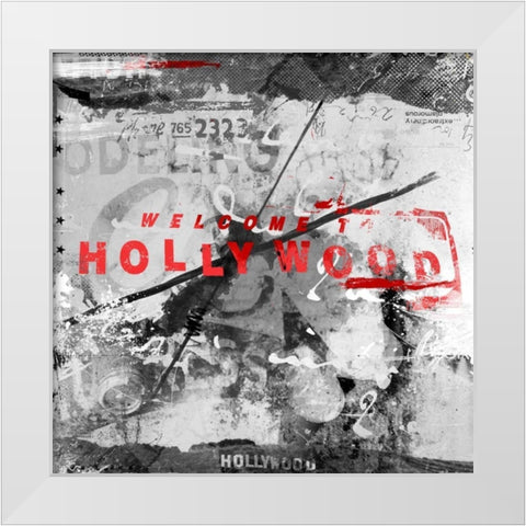 Welcome Hollywood White Modern Wood Framed Art Print by Albers, Teis