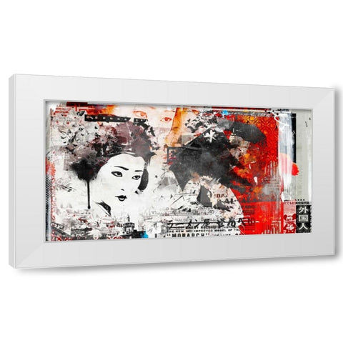 Monarc Geisha White Modern Wood Framed Art Print by Albers, Teis