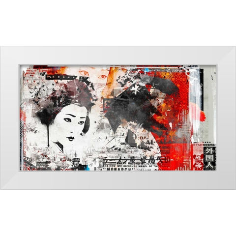 Monarc Geisha White Modern Wood Framed Art Print by Albers, Teis
