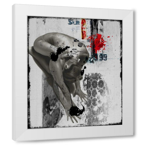 Beauty nude I White Modern Wood Framed Art Print by Baker, Micha