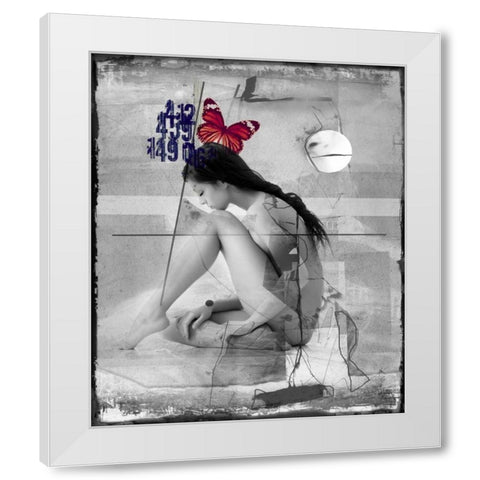 Beauty nude III White Modern Wood Framed Art Print by Baker, Micha