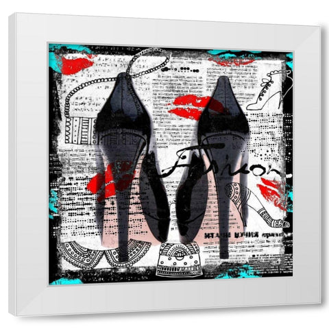 High heels I White Modern Wood Framed Art Print by Baker, Micha