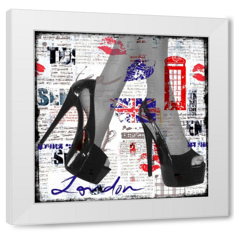 High heels II White Modern Wood Framed Art Print by Baker, Micha