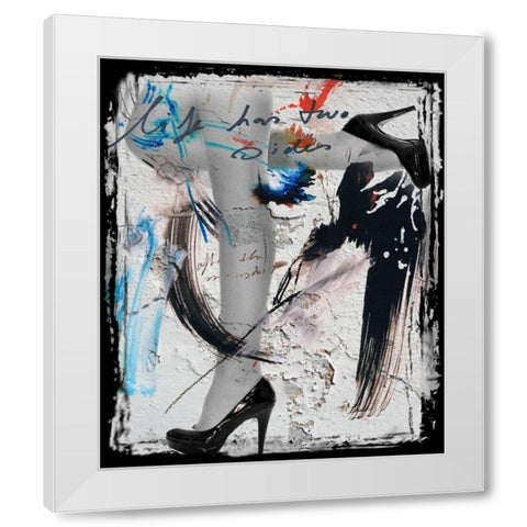 Heels and Legs II White Modern Wood Framed Art Print by Baker, Micha