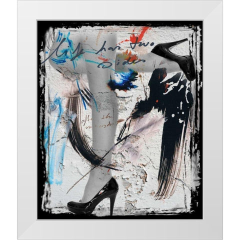Heels and Legs II White Modern Wood Framed Art Print by Baker, Micha