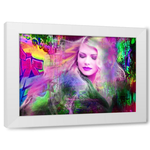 Blondie White Modern Wood Framed Art Print by de Haas, Mascha