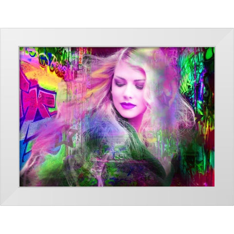 Blondie White Modern Wood Framed Art Print by de Haas, Mascha