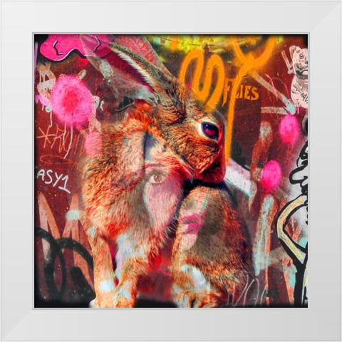 Bunny White Modern Wood Framed Art Print by de Haas, Mascha