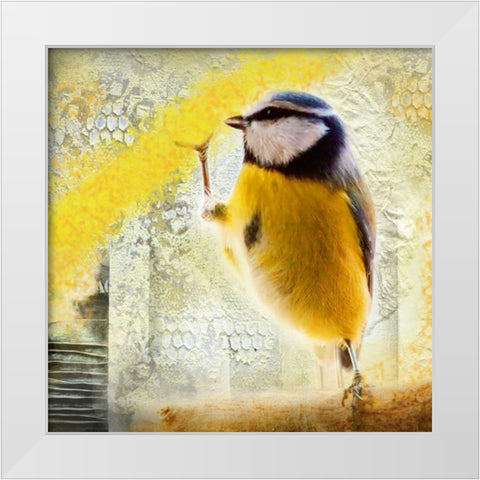 Birdy White Modern Wood Framed Art Print by de Haas, Mascha