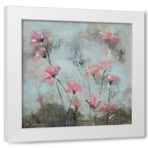 Pink Flowers I White Modern Wood Framed Art Print by Simonis, Julia