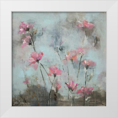 Pink Flowers I White Modern Wood Framed Art Print by Simonis, Julia
