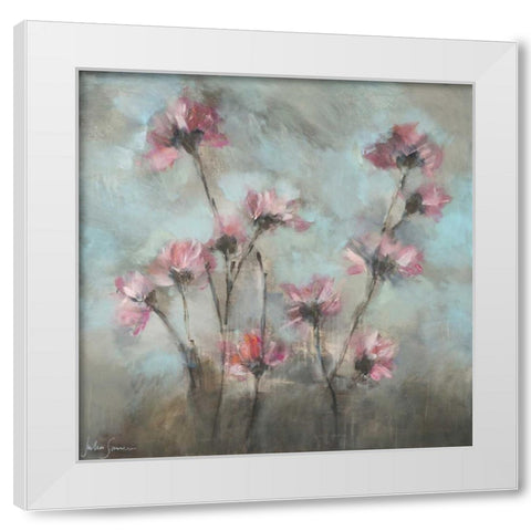 Pink Flowers I White Modern Wood Framed Art Print by Simonis, Julia