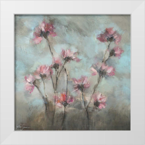 Pink Flowers I White Modern Wood Framed Art Print by Simonis, Julia