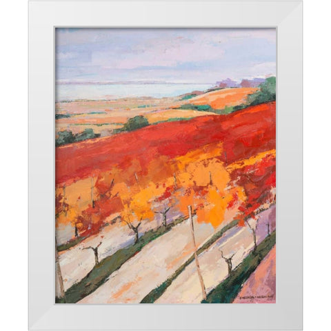 Lovely landscape I White Modern Wood Framed Art Print by Vierhout, Pieter