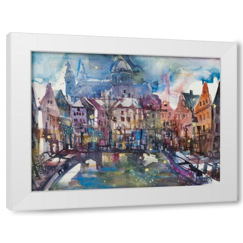 Amsterdam White Modern Wood Framed Art Print by Mattern, Andreas