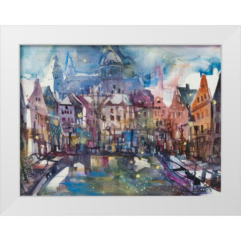 Amsterdam White Modern Wood Framed Art Print by Mattern, Andreas