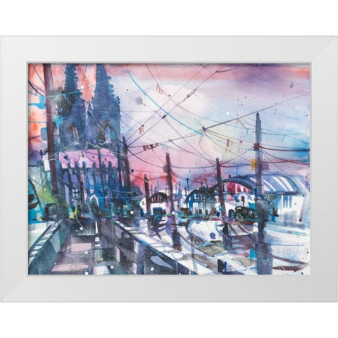 Cologne White Modern Wood Framed Art Print by Mattern, Andreas