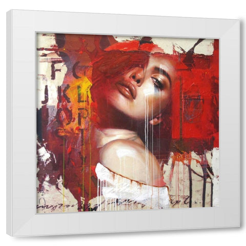 Need to know White Modern Wood Framed Art Print by Bakker, Jochem