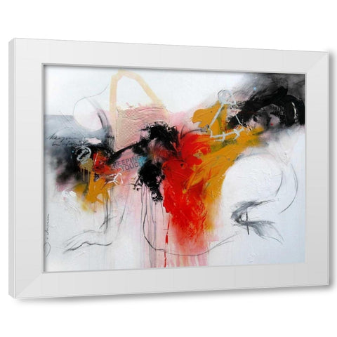 Keeping in touch White Modern Wood Framed Art Print by Bakker, Jochem