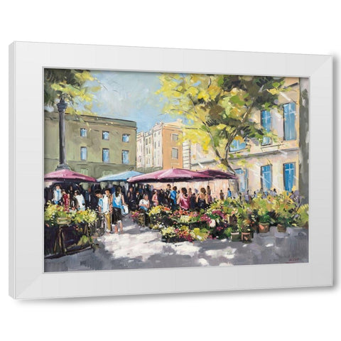 Market time White Modern Wood Framed Art Print by Laceur, Nicole