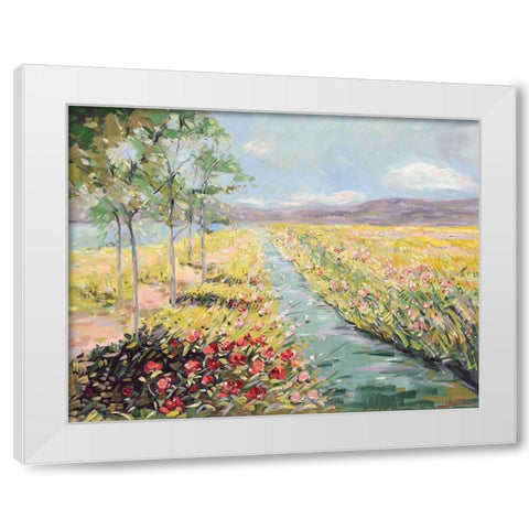 Fields White Modern Wood Framed Art Print by Laceur, Nicole