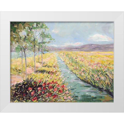Fields White Modern Wood Framed Art Print by Laceur, Nicole