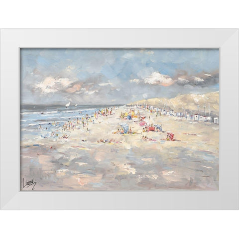 Beach in Europe White Modern Wood Framed Art Print by Laceur, Nicole