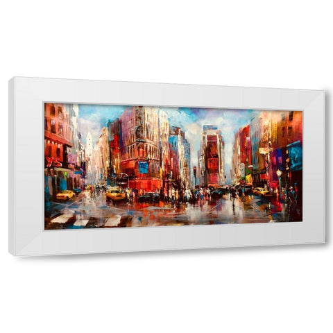 Our time in US White Modern Wood Framed Art Print by Haenraets, Willem