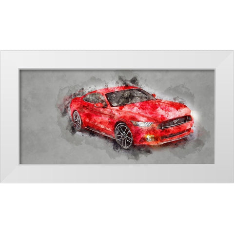 Red Car White Modern Wood Framed Art Print by Hurk, James