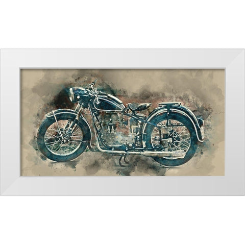 My motorbike White Modern Wood Framed Art Print by Hurk, James