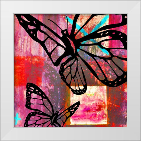 Butterfly II White Modern Wood Framed Art Print by Baker, Micha