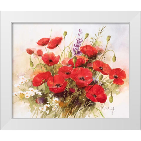 Flower composition III White Modern Wood Framed Art Print by Heigl, Franz