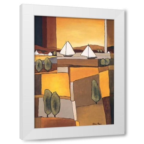 Two Boats I White Modern Wood Framed Art Print by Paus, Hans