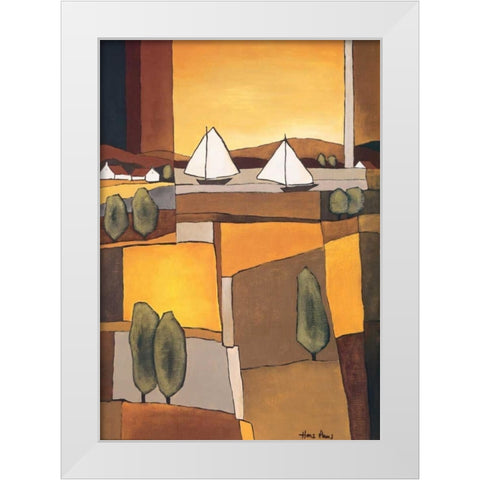 Two Boats I White Modern Wood Framed Art Print by Paus, Hans