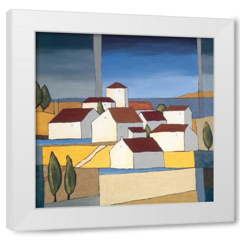 Village near the sea II White Modern Wood Framed Art Print by Paus, Hans