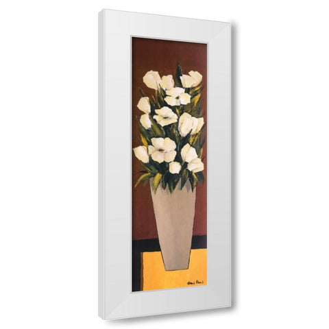 Grey Vase  White Modern Wood Framed Art Print by Paus, Hans
