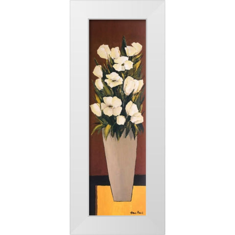 Grey Vase  White Modern Wood Framed Art Print by Paus, Hans