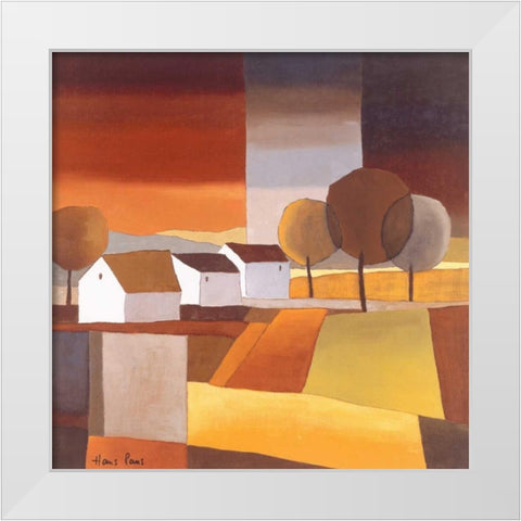 Along the road II White Modern Wood Framed Art Print by Paus, Hans