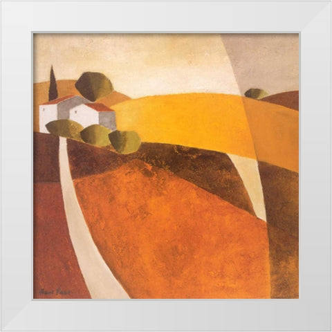 Country road I White Modern Wood Framed Art Print by Paus, Hans