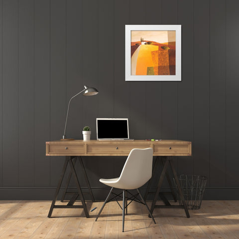 Country road III White Modern Wood Framed Art Print by Paus, Hans