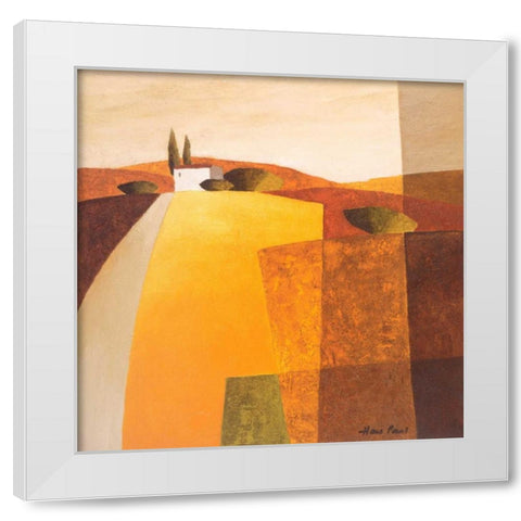 Country road III White Modern Wood Framed Art Print by Paus, Hans