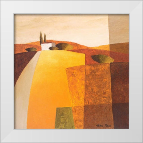 Country road III White Modern Wood Framed Art Print by Paus, Hans