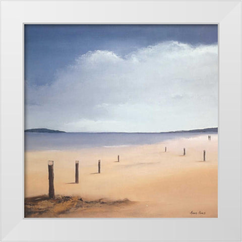 Along the beach II White Modern Wood Framed Art Print by Paus, Hans